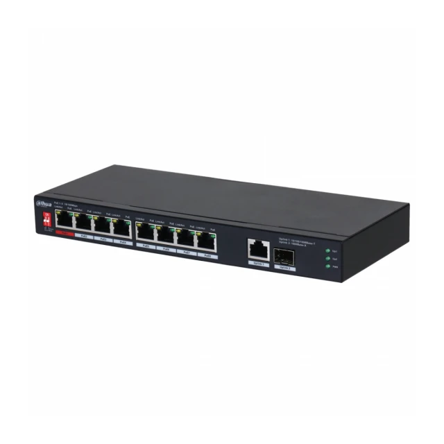 Dahua PFS3110-8ET1GT1GF-96 Poe switch 8 PoE porta + 1 GB ulpink + 1 SFP slot