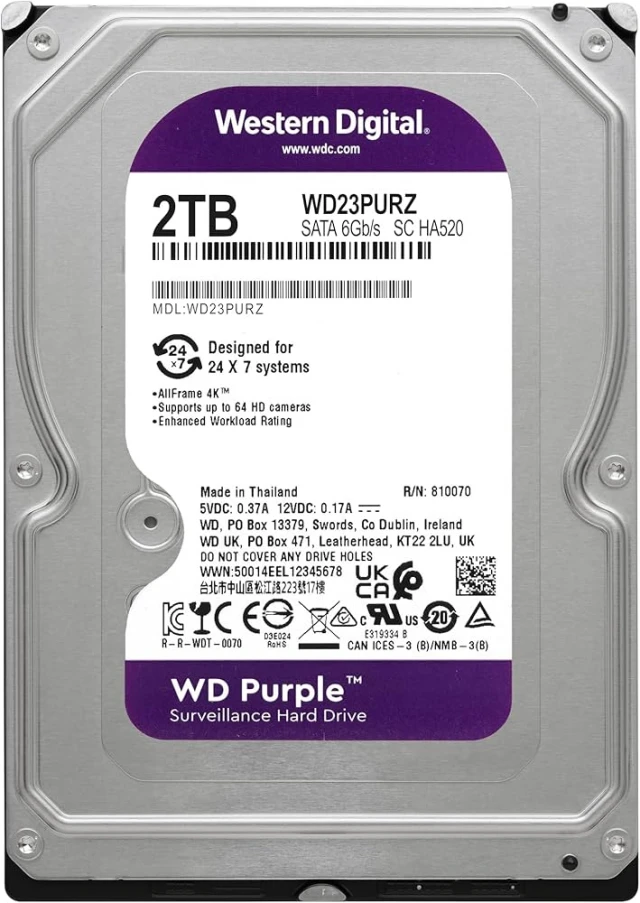 WD 2TB WD23PURZ Purple - HDD za video nadzor MA~201081