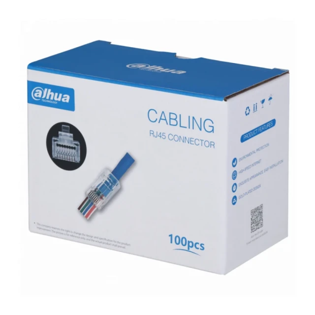 Dahua PFM976-531-PT -RJ45 CAT5/5E, konektori sa prolazom kabla - pakovanje 100 komada