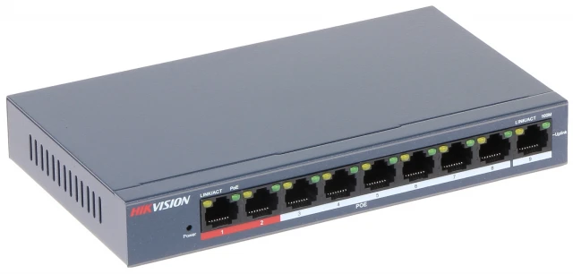 Hikvision DS-3E0109P-E/M (B) -8-portni PoE 100 Mbps + 1x uplink port MA~137460